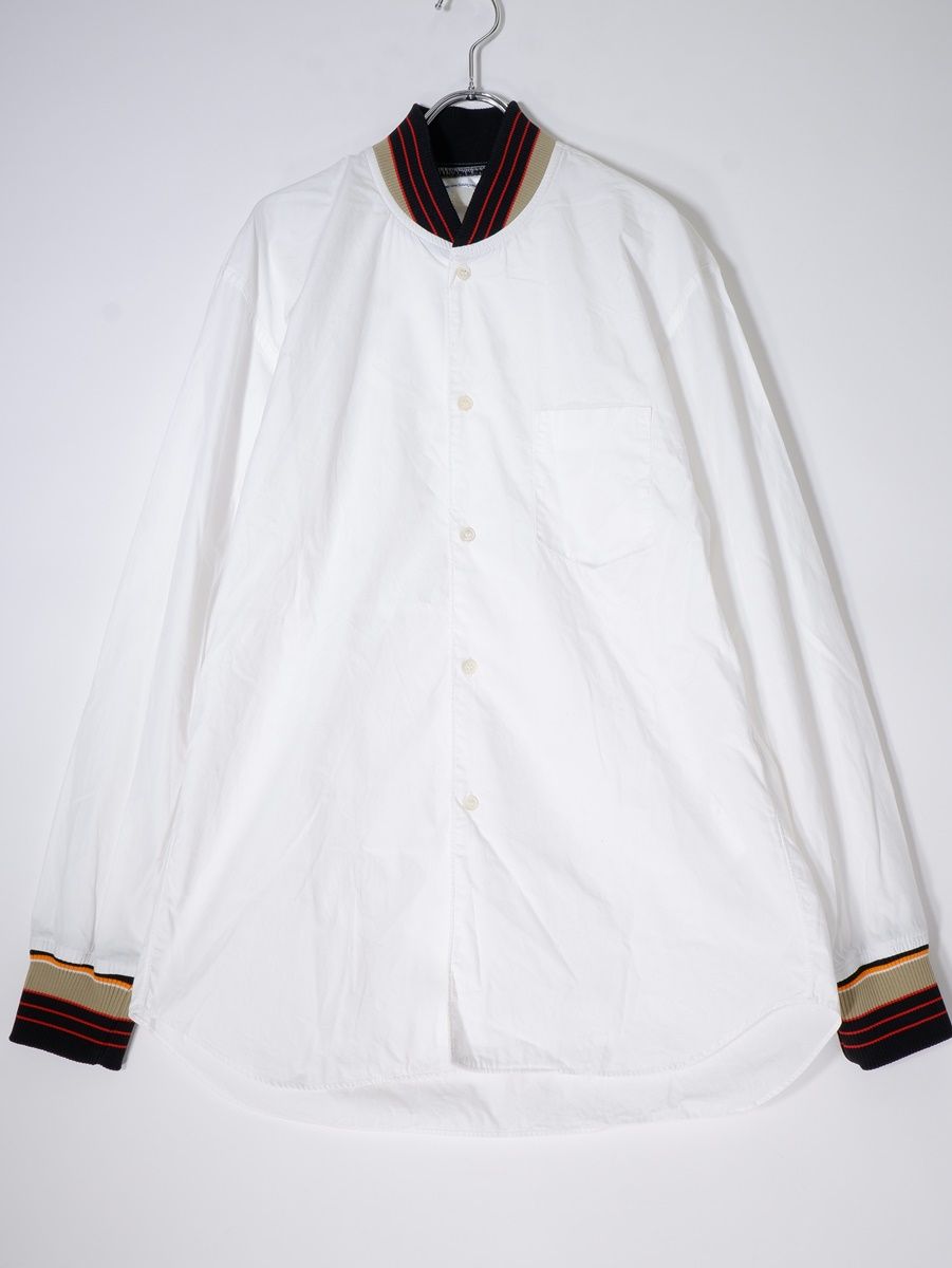 COMME des GARCONS SHIRTコムデギャルソンシャツ リブ切替デザイン コットン長袖シャツ【M】【MSHA76475】