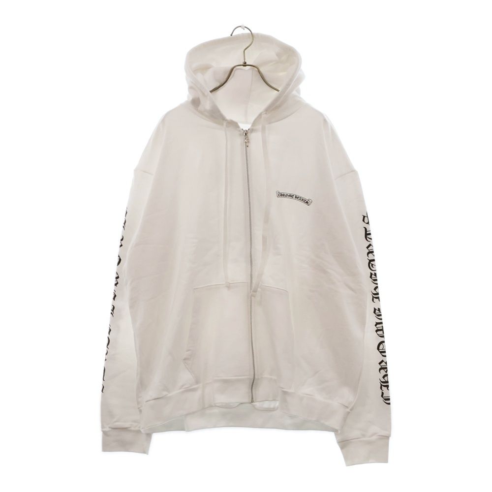CHROME HEARTS (クロムハーツ) Zip Up Hoodie バックスクロール 袖ロゴ 