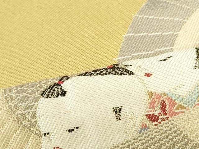 専用帯2097●銀座おおぎ屋扱い 加賀友禅の巨匠 初代由水十久 卵月 瀞金錦袋帯 平和屋本店□極上 加賀友禅の巨匠 初代由水十久 西陣長嶋成織物