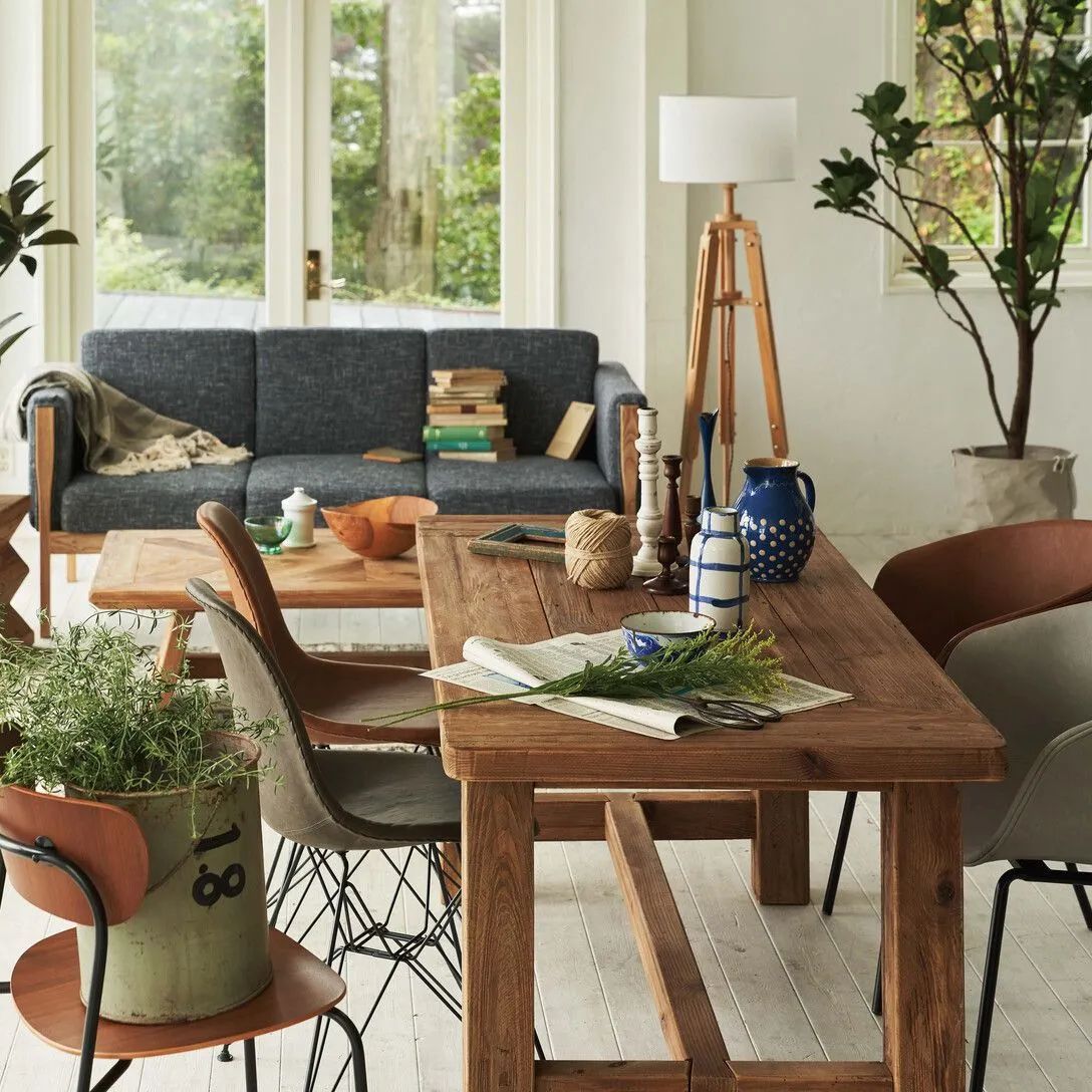 4人掛 天然木 アンティーク調 ダイニングテーブル 幅160cm 古材