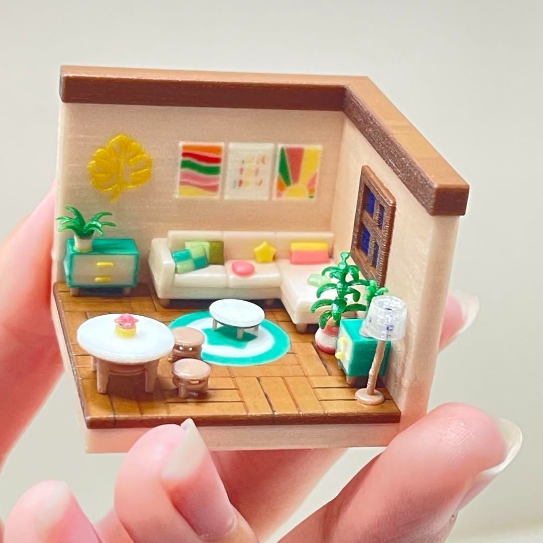 ミニチュア　ドールハウス3個　リビング　住宅模型　ドールハウス　ジオラマ 71tTRUF73RL._AC_UF350,