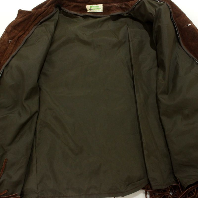 70s vintage フリンジ スエード レザージャケット メンズ XL~サイズ