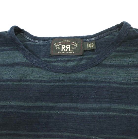RRL ダブルアールエル インディゴストライプポケットTシャツ