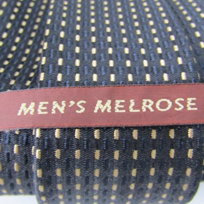 メンズメルローズ ブランド ネクタイ ドット パネル柄 シルク PO  メンズ ブラック MEN'S MELROSE 【中古】