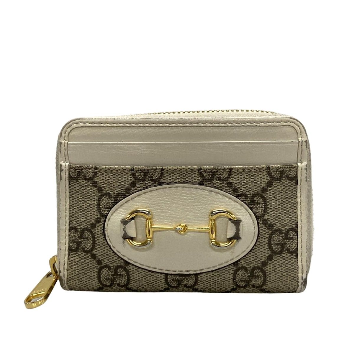 GUCCI グッチ コインケース ホースビット 658549 白×ダークブラウン×ブラウン レザー