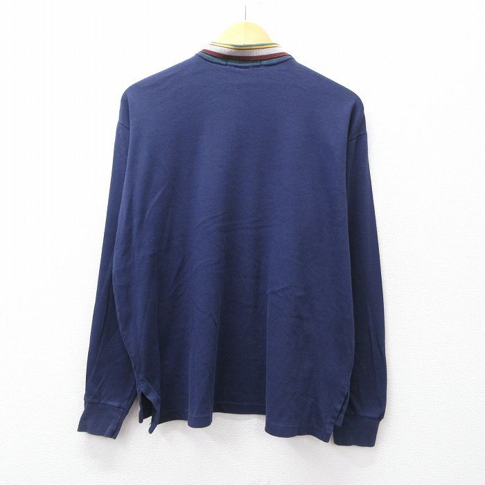 XL 古着 ラルフローレン 長袖 ブランド ポロ シャツ メンズ 90s ワンポイントロゴ コットン 濃紺他 ネイビー spe 25oct03 トップス