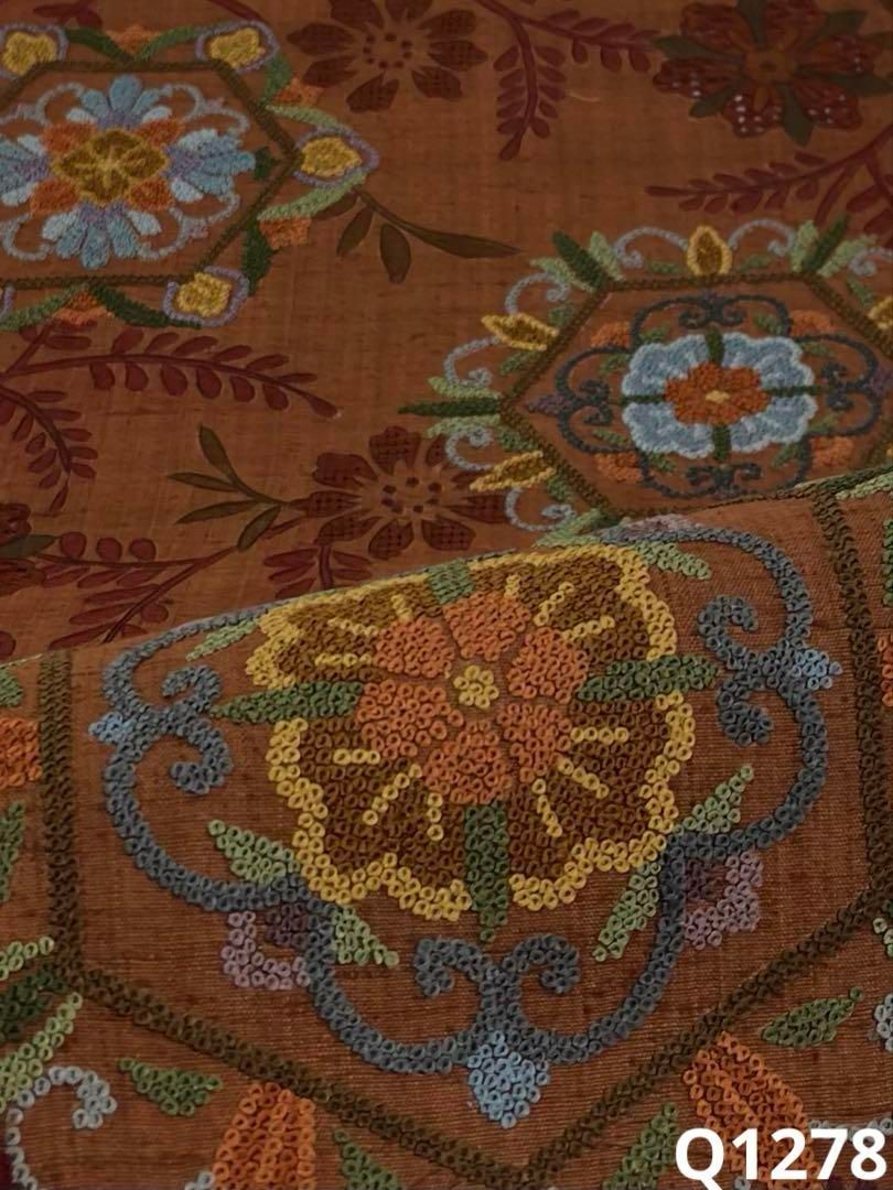 蘇州刺繍 相良刺繍 汕頭刺繍 袋帯 華紋 紬地 正絹 お太鼓柄 - メルカリ