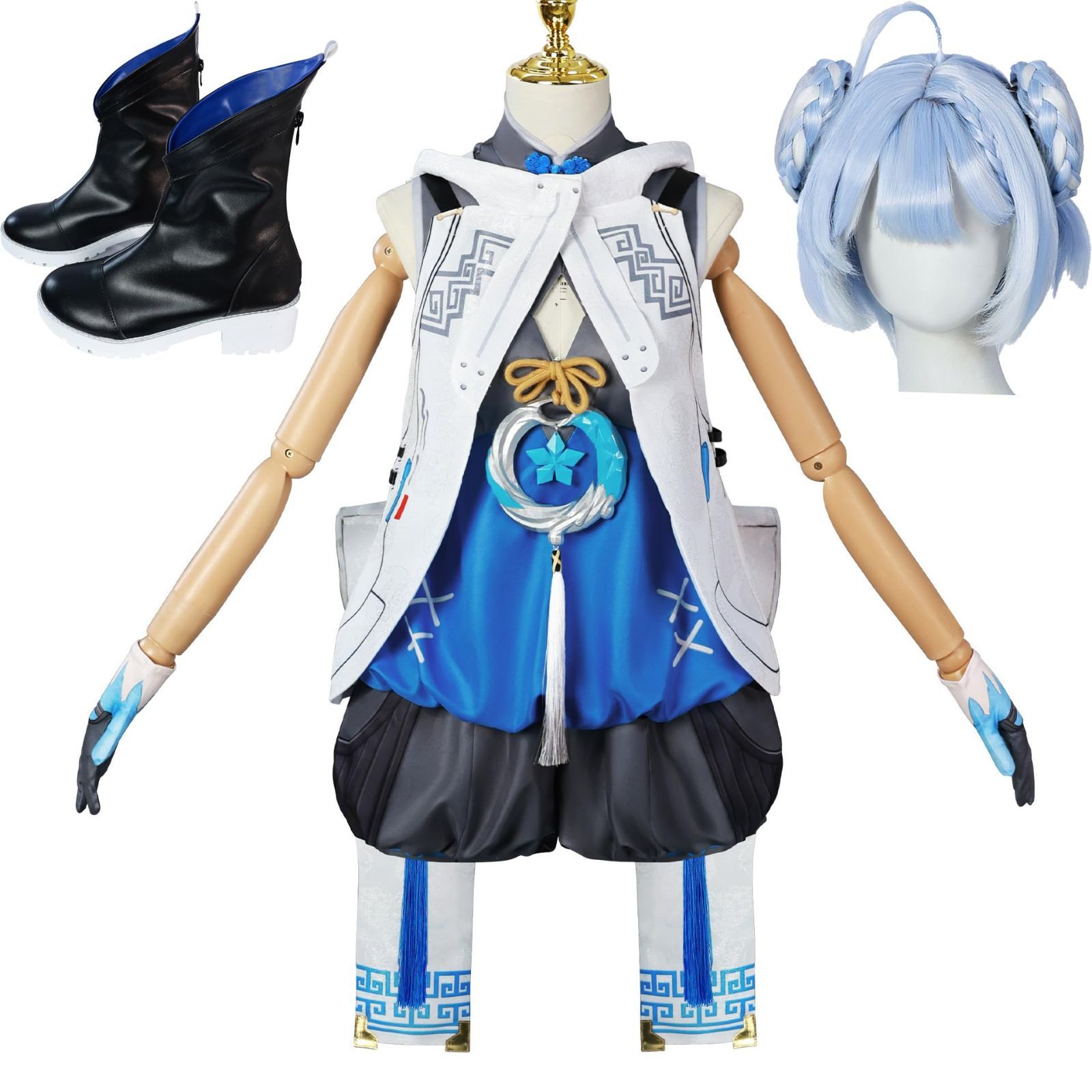 釉瑚 ウィッグ 靴 COSPLEE 鳴潮 コスプレ衣装 ウイッグ-靴付き コスチューム 舞台装 文化祭 人気ゲーム パーティー 大人 仮装 学園祭 撮影 cosplay クリス ハロウィン