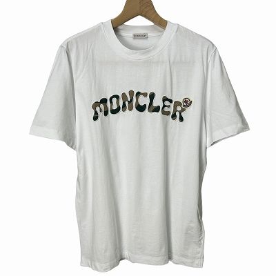 MONCLER 刺繍ロゴ Tシャツ M ホワイト MONCLER 刺繍ロゴtシャツ】 - メルカリ