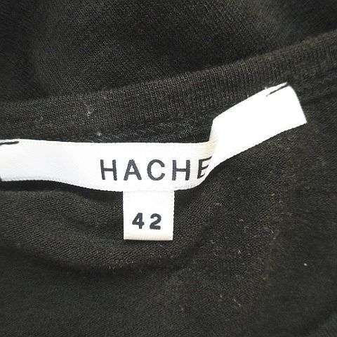 アッシュ HACHE 半袖 カットソー 42 黒系 ブラック ビーズ