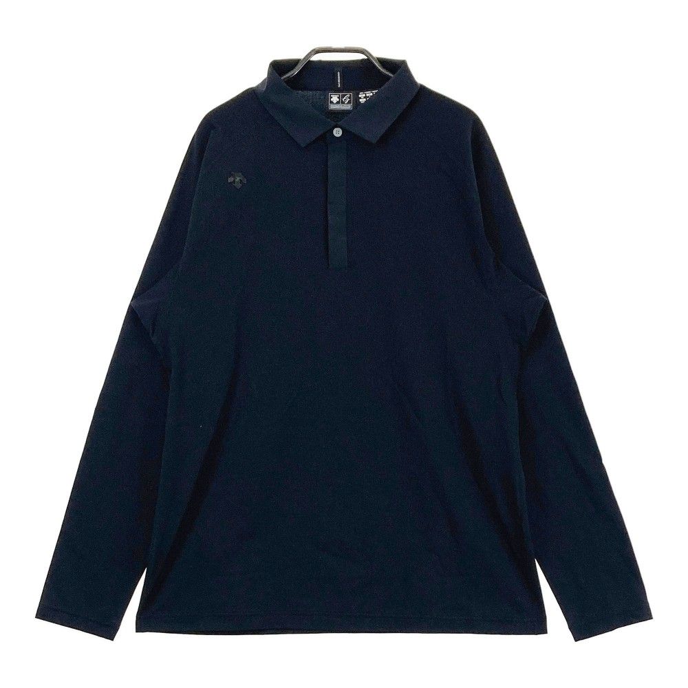 サイズ：XO DESCENTE GOLF デサントゴルフ  長袖ポロシャツ  ネイビー系 [240101435006] ゴルフウェア メンズ ストスト サイズ：XO DESCENTE GOLF デサントゴルフ 長袖ポロシャツ