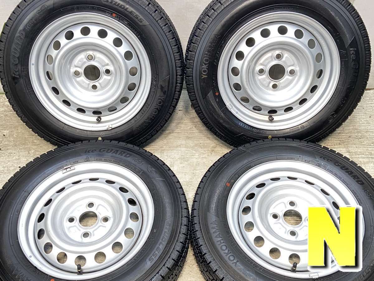 155|80R14 88|86LT ヨコハマ アイスガード iG91 トヨタ純正 14x5.0 100-4穴 タイヤ スタッドレスタイヤ ホイールセット 4本セット w14250311022