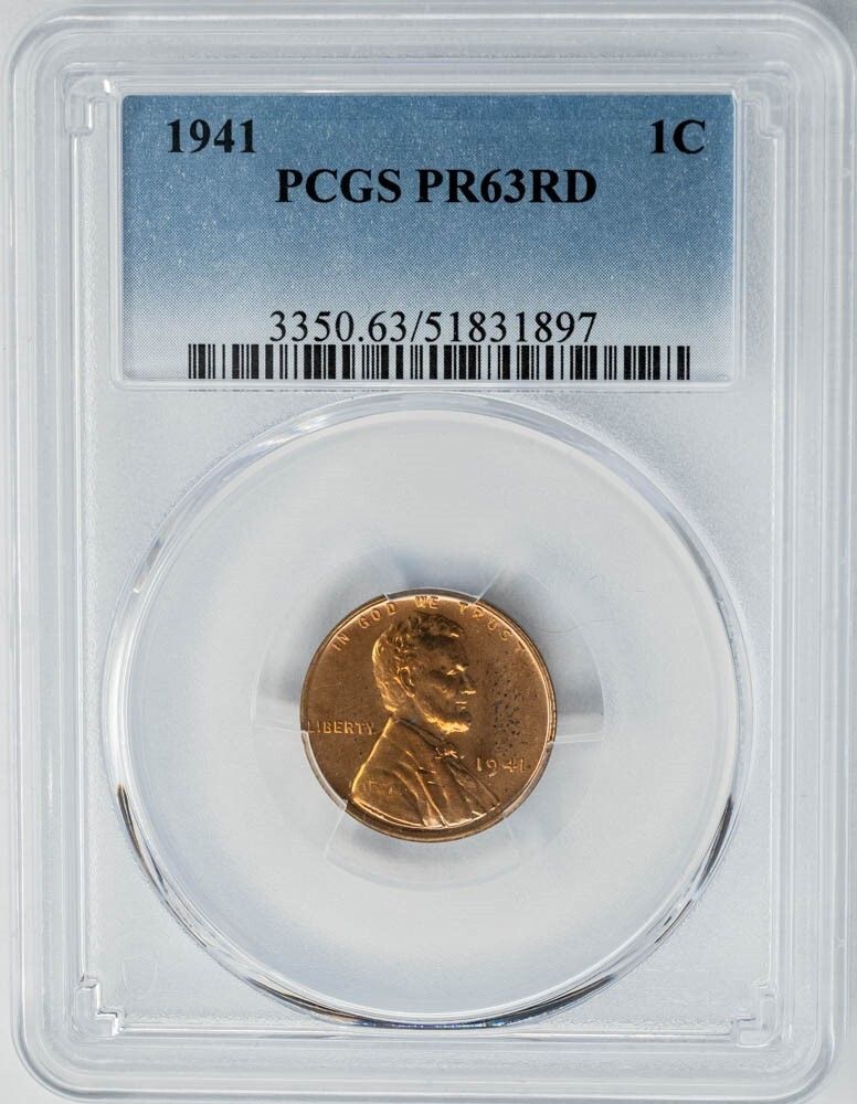 1941 Lincoln Cent 1c PR63RD PCGS 946492-6