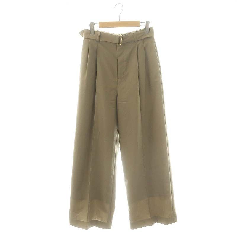 マッキントッシュ MACKINTOSH BELTED POLMOODワイドチノパンツ ストレート センタープレス 8 茶 ブラウン |AT OS SH