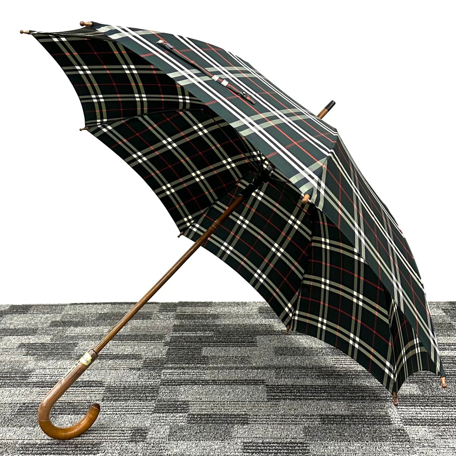 極希少✨バーバリー 長傘 雨傘 ノバチェック テディベア柄 クマ ネイビー 美品】BURBERRY バーバリー 長傘 雨傘 アンブレラ ノバチェック