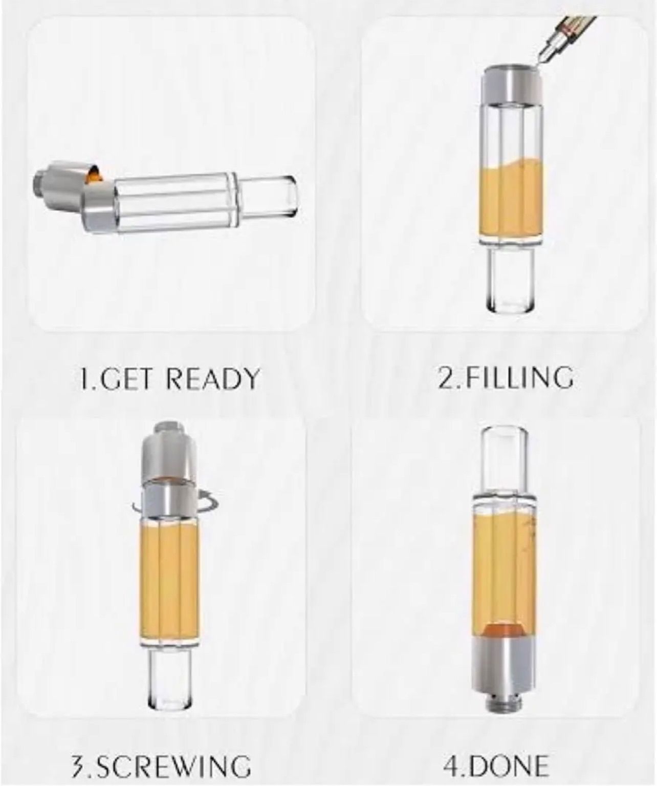 0.5ml 100本バラゴールドフルガラス アドマイザーCBD VAPEリキッド用 