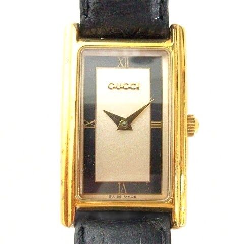 GUCCI グッチ 2600L ブラック ゴールド スクエア レディース 腕時計 GUCCI グッチ スクエア ウォッチ 腕時計 2600L ゴールド