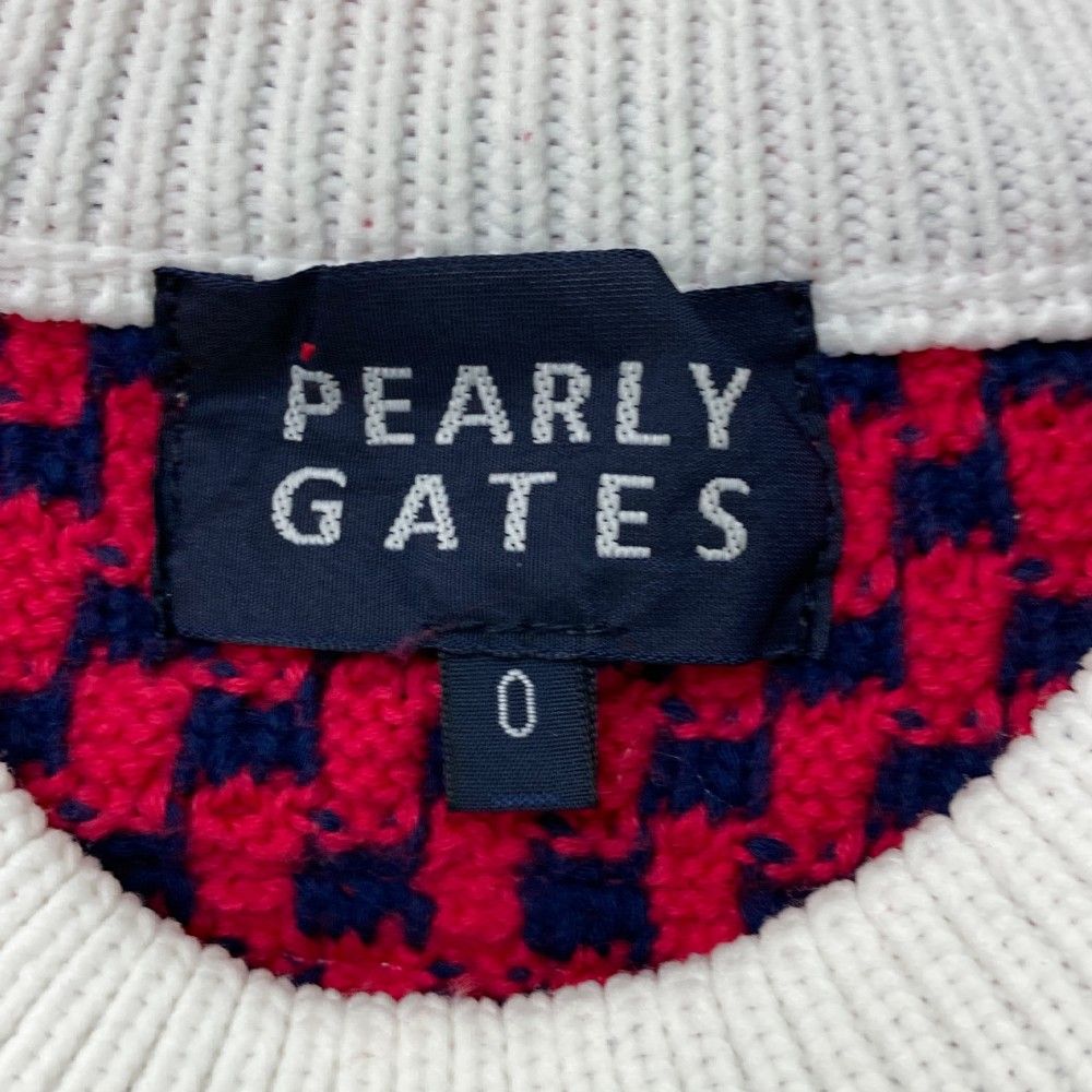 サイズ：0 PEARLY GATES パーリーゲイツ 055-9173206 ニットベスト 総柄 レッド系 [240101446683] ゴルフウェア レディース ストスト サイズ：0 PEARLY GATES パーリーゲイツ 055-9173206 ニット