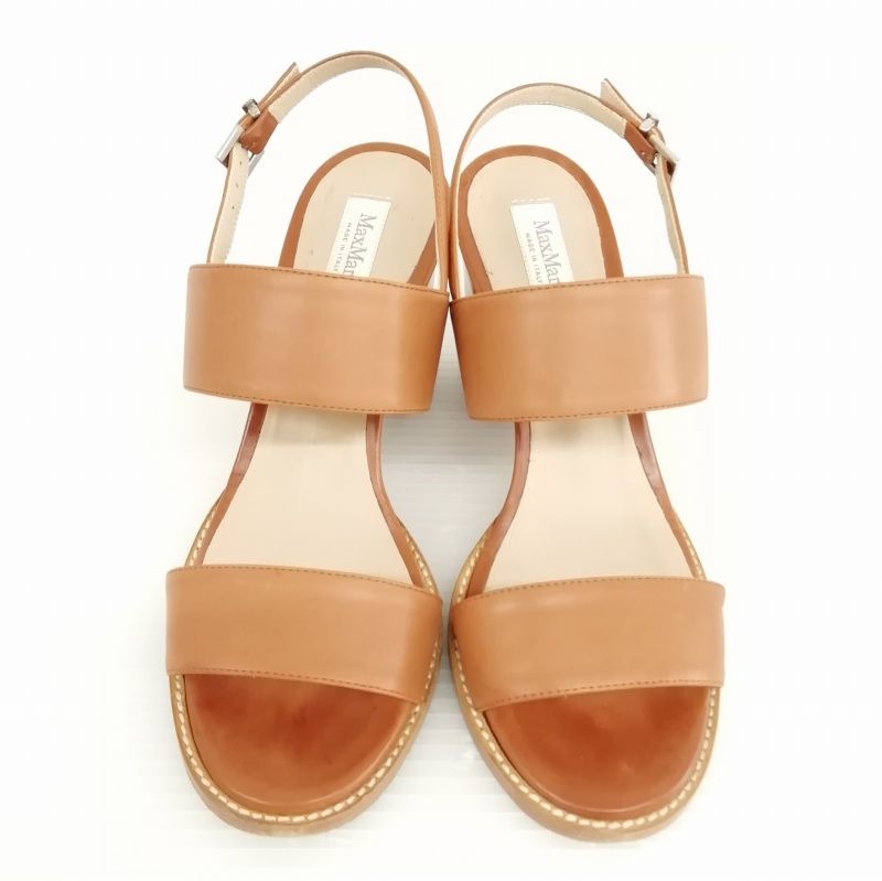 マックスマーラ MAX MARA TEBANO ストラップ ヒール サンダル レザー 