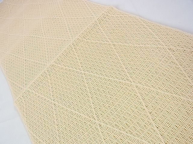 平和屋本店■最高級　夏物　人間国宝　北村武資　羅　銀座もとじ　八寸名古屋帯　肌色　たとう紙付き　逸品　未使用　DZAA1059kh4 平和屋本店□最高級 夏物 人間国宝 北村武資 羅 銀座もとじ 八寸名古屋