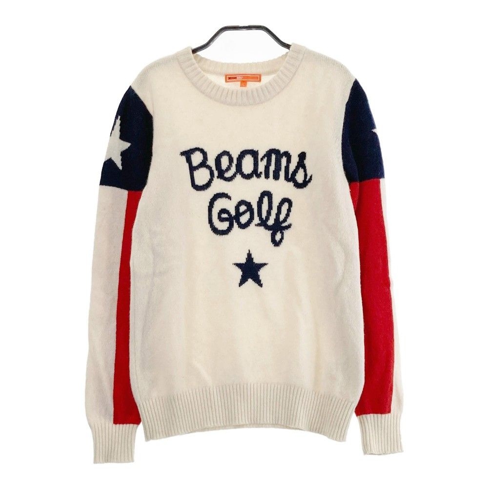 サイズ：L BEAMS GOLF ビームスゴルフ  長袖ニットセーター  ホワイト系 [240101420298] ゴルフウェア レディース ストスト サイズ：L BEAMS GOLF ビームスゴルフ 長袖ニットセーター