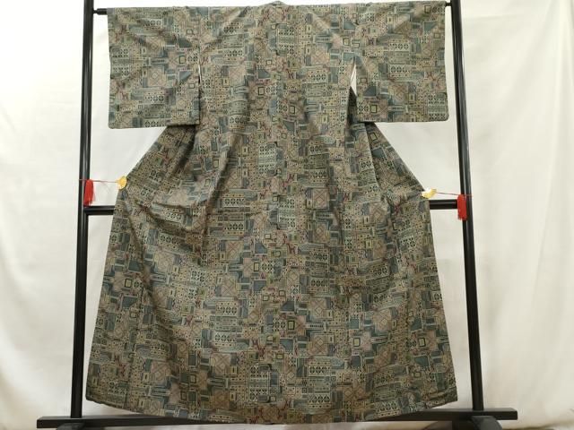 平和屋着物○本場大島紬 7マルキ 楓花文 正絹 逸品 CAAV6448vf