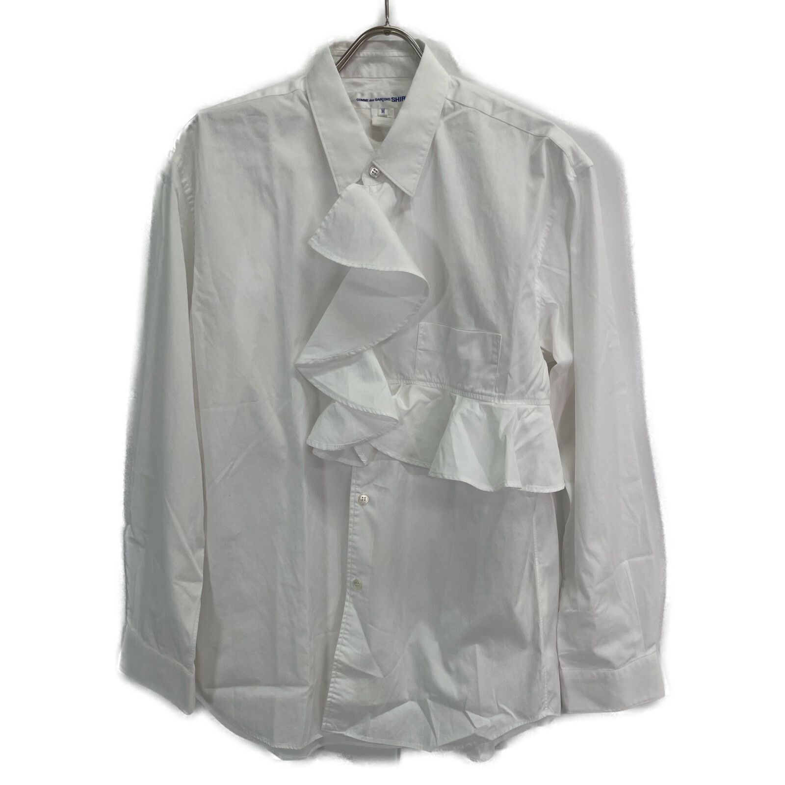 COMME des GARCONS - コムデギャルソンの白フリルシャツ コムコム コムデギャルソンCOMME des GARCONS ポリフリルカラー