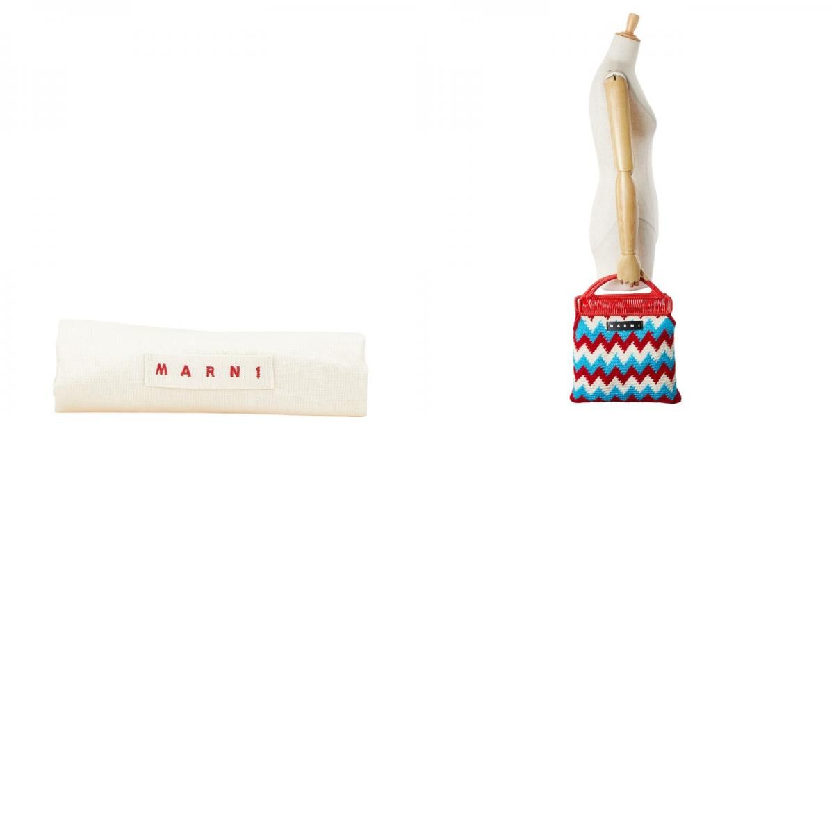 マルニ マーケット フラワーカフェ ハンドバッグ ニットバッグ