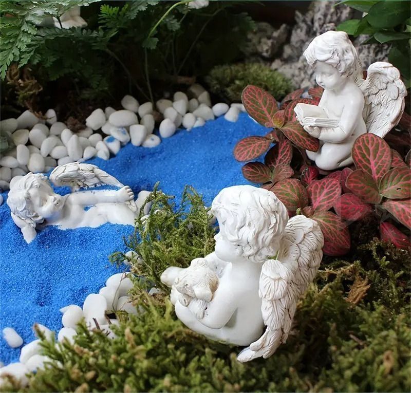 ベランダ　お庭　インテリア　可愛い　天使像　ガーデニング ガーデニング オーナメント 天使 ガーデン オブジェ 置物