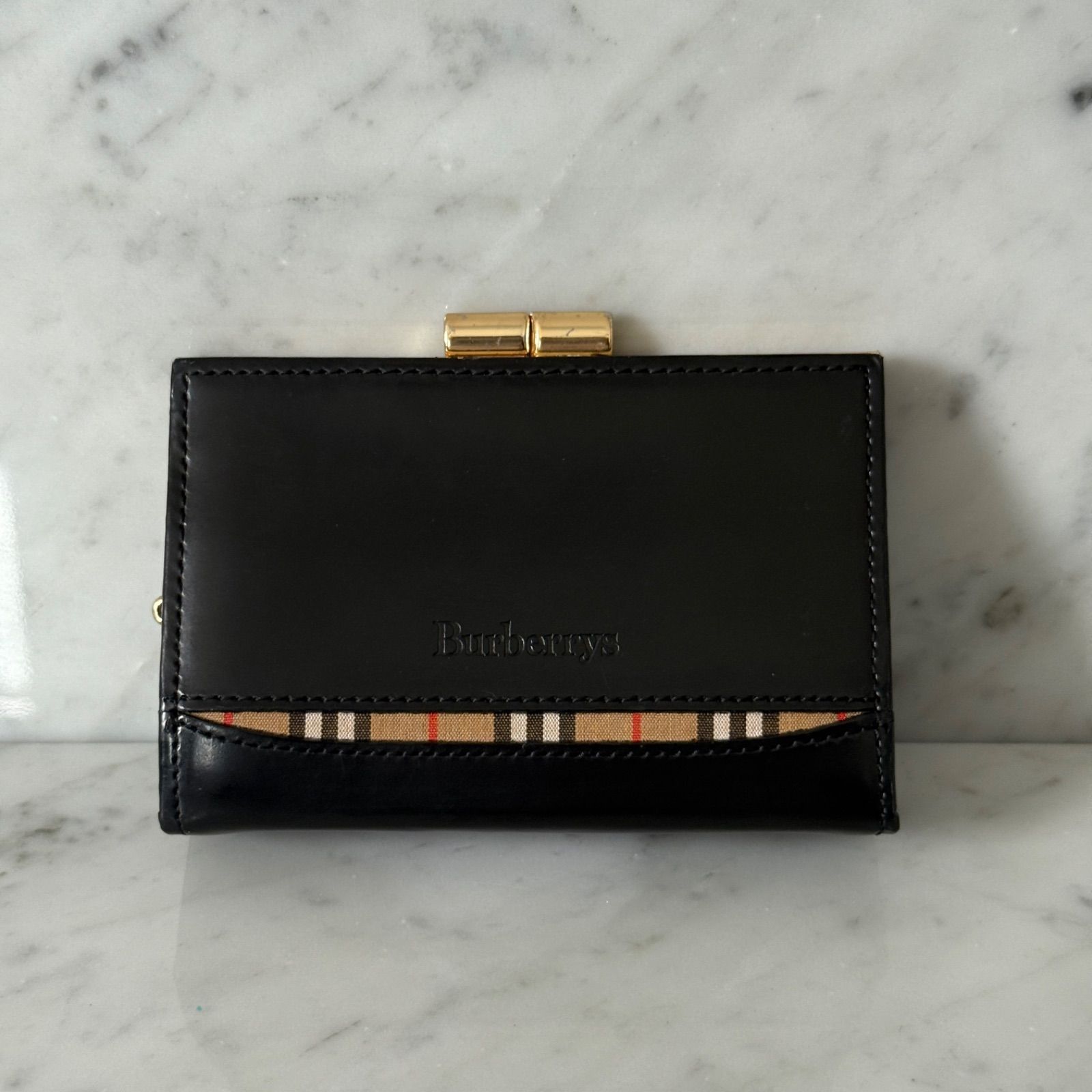 BURBERRY コインケース 小銭入れ ノバチェック がま口 黒 新品BURBERRY