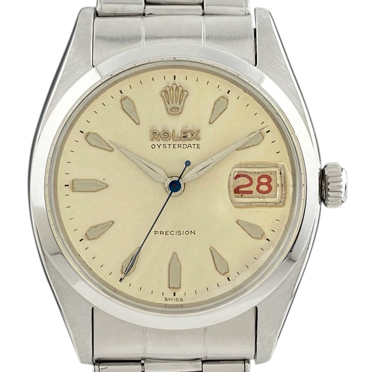 ロレックス ROLEX オイスターデイト プレシジョン 赤黒カレンダー 6494 腕時計 SS 手巻き シルバー ボーイズ 【中古】 - メルカリ