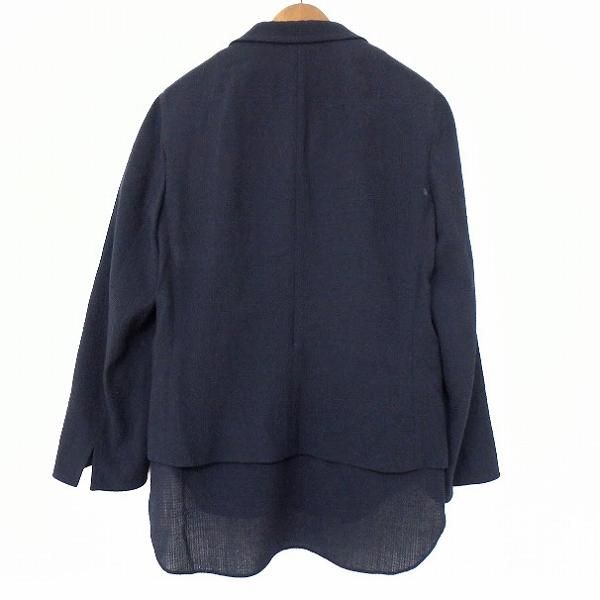 美品✨ Akris アクリスプント テーラードジャケット サマージャケット anc アクリスプント AKRIS punto ジャケット 42 濃紺 薄手