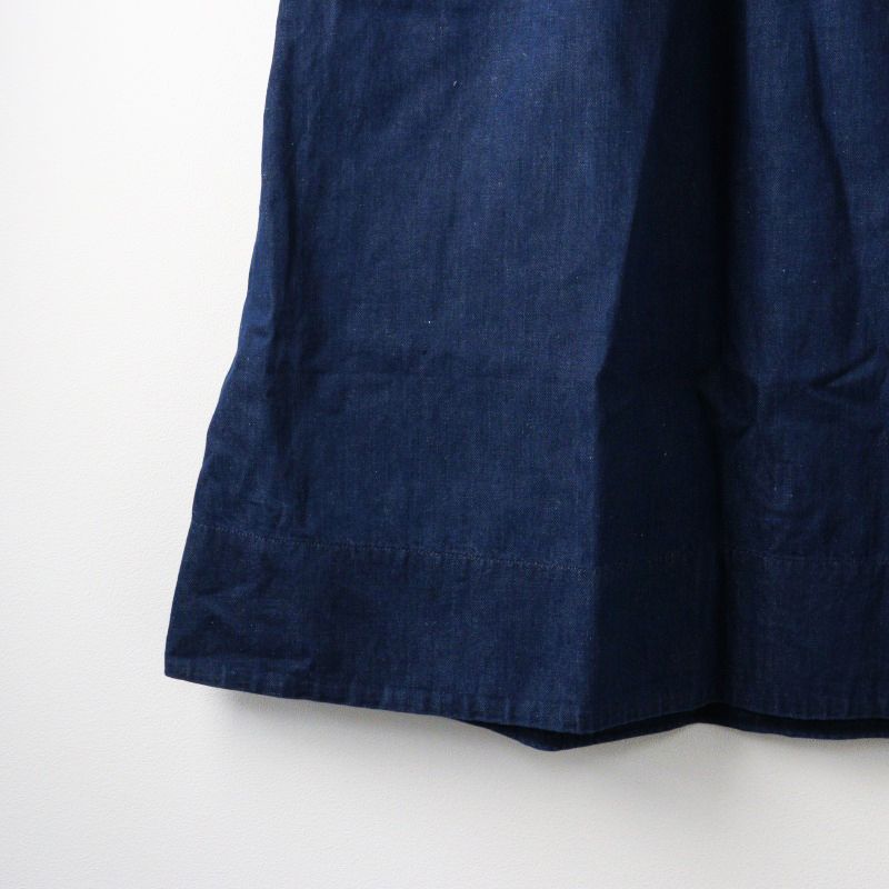 45R 綿麻小麦デニムのフレアスカート インディゴ濃 45R 45rpm 綿麻小麦デニムのフレアスカート（インディゴ 濃）