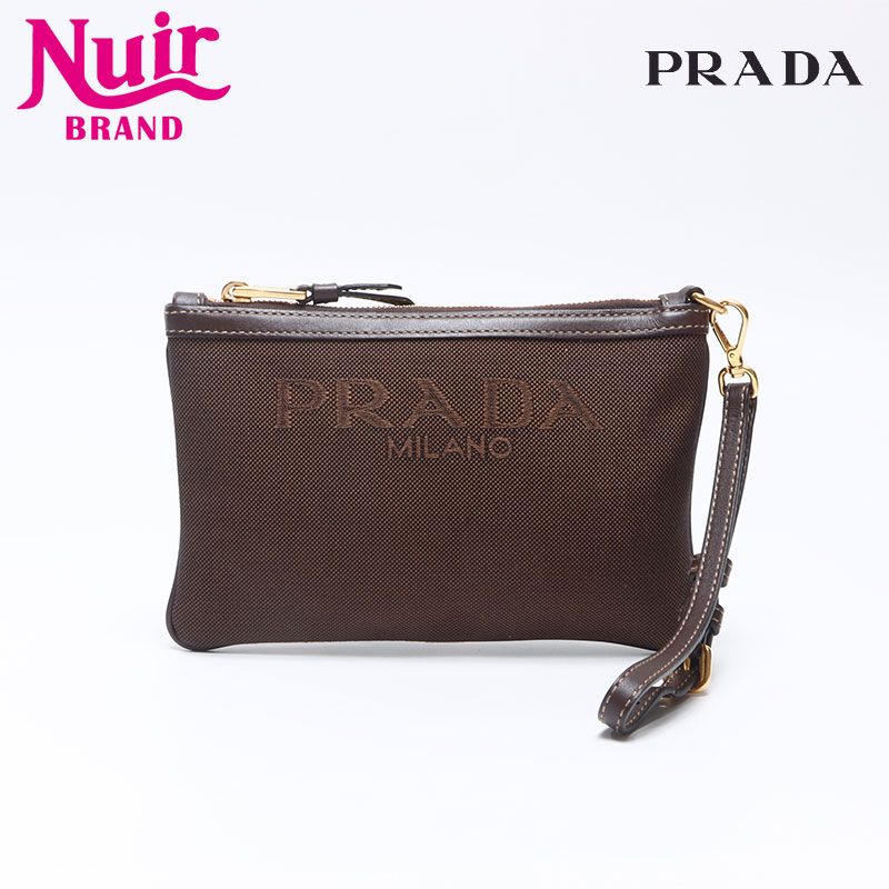 PRADA プラダ ポーチ ロゴ キャンバス