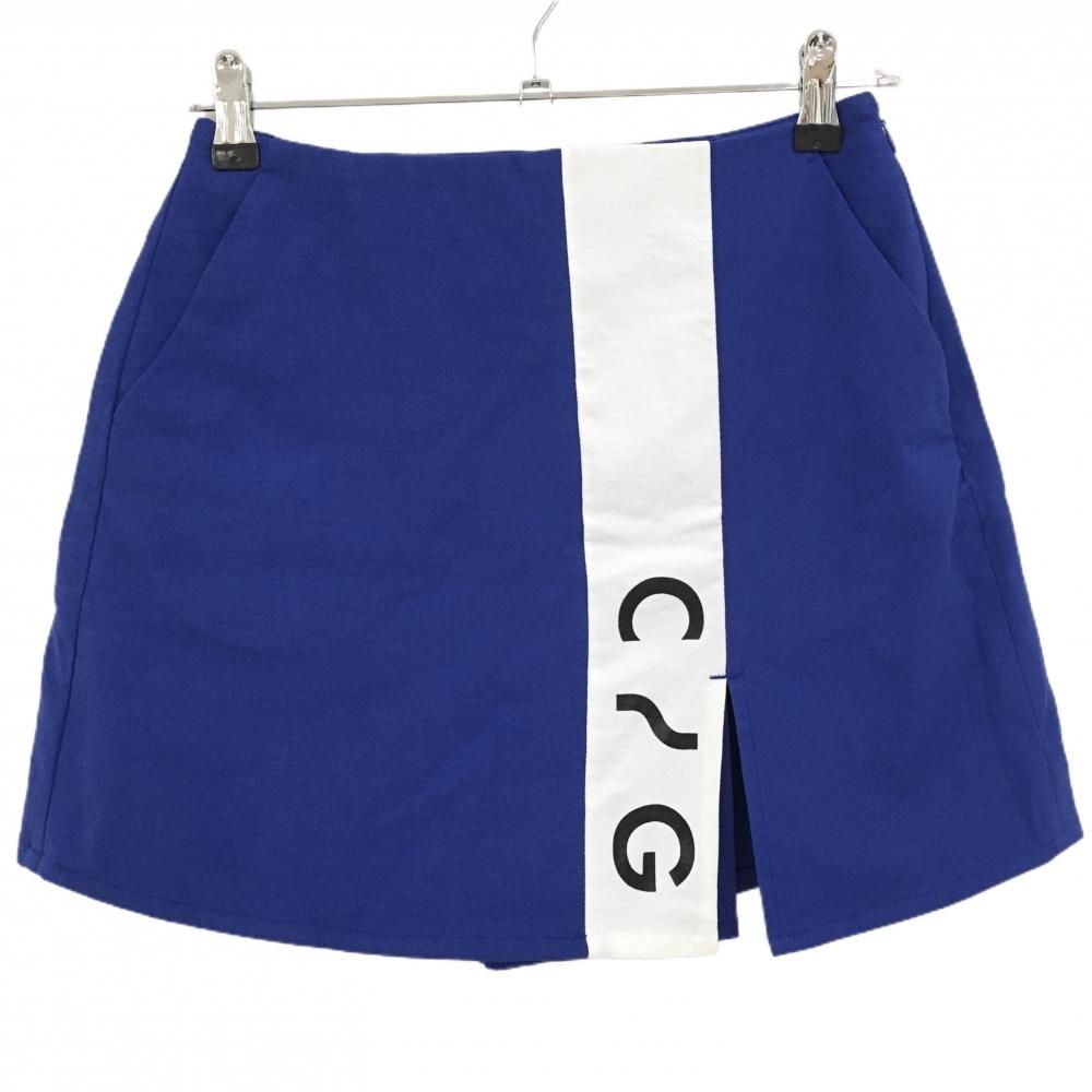 【新品 26,400円】CPG / シーピージー キュロットスカート [2] 超美品】シーピージーゴルフ キュロットスカート ブルー×白 麻混