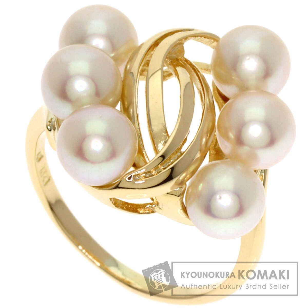 MIKIMOTO ミキモト パール 真珠 リング 指輪 K14YG レディース