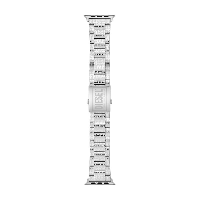 DIESEL メンズ Apple Watch用バンド 42|44|45|49mm Apple Watch用 - Apple Watch Series 8|7|6|5|4|3|2|1|SE用ストラップ シルバー モノグラム One Size Apple W