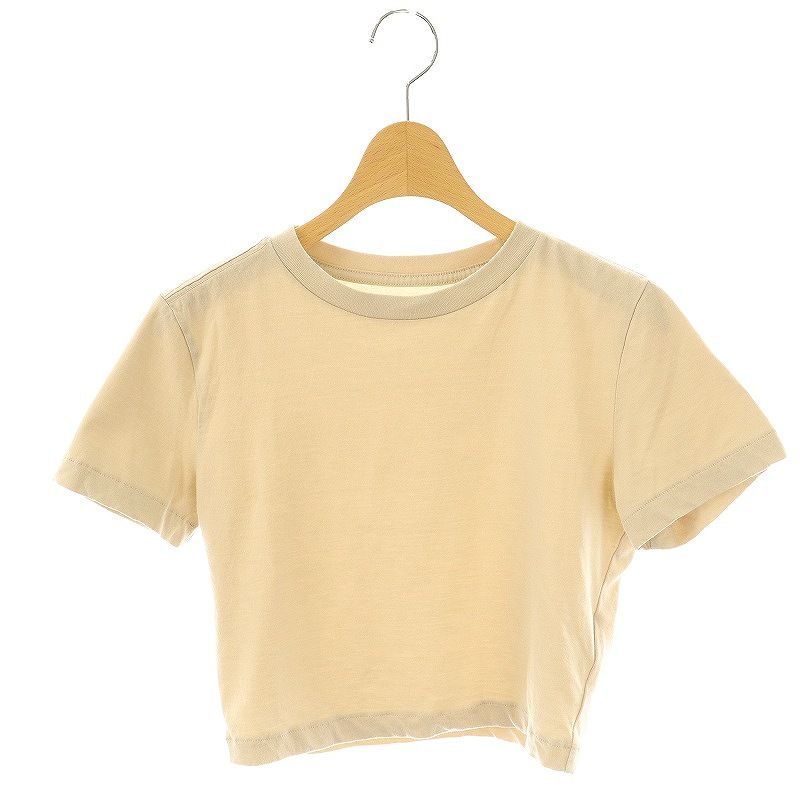 シシクイ SHISHIKUI クロップドクルーネック半袖Tシャツ カットソー F ベージュ /DF ■OS レディース シシクイ SHISHIKUI クロップドクルーネック半袖Tシャツ
