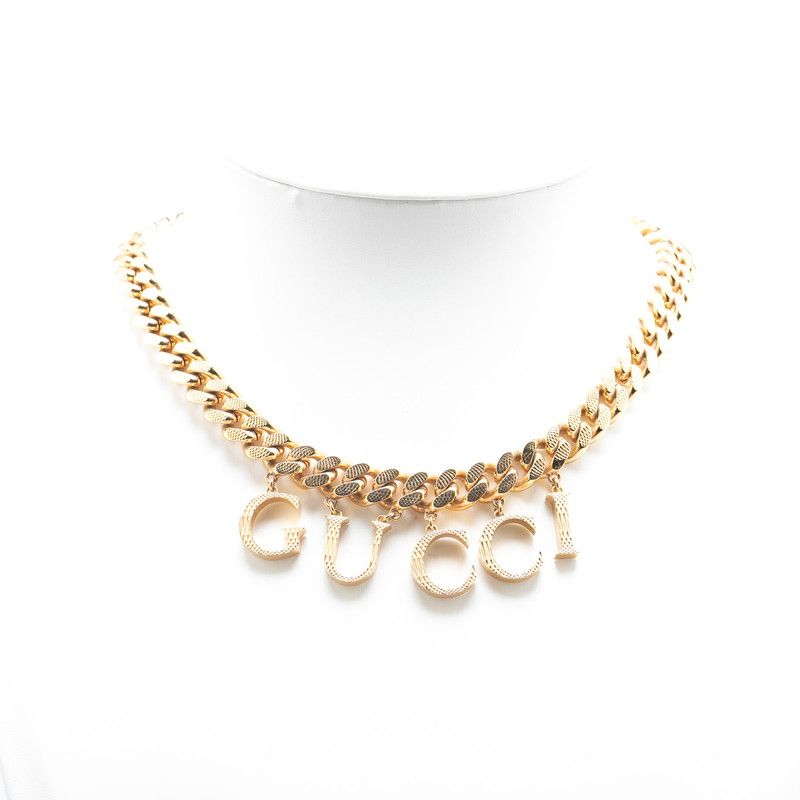 グッチ インターロッキングG ロゴ ネックレス チョーカー 喜平チェーン  