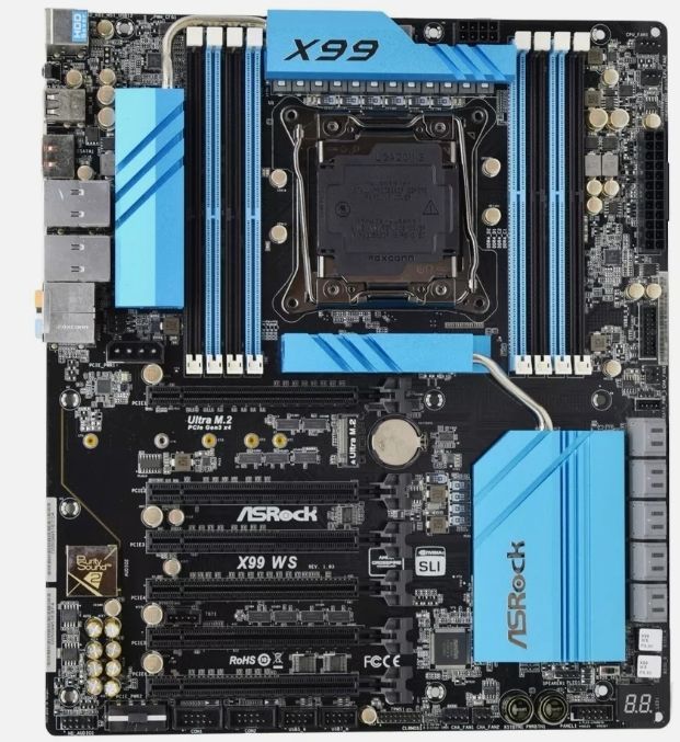 ASRock X99-WS Intel X99 LGA2011-3 DDR4 SATA3 SPDIF eSATA EATX Motherboard