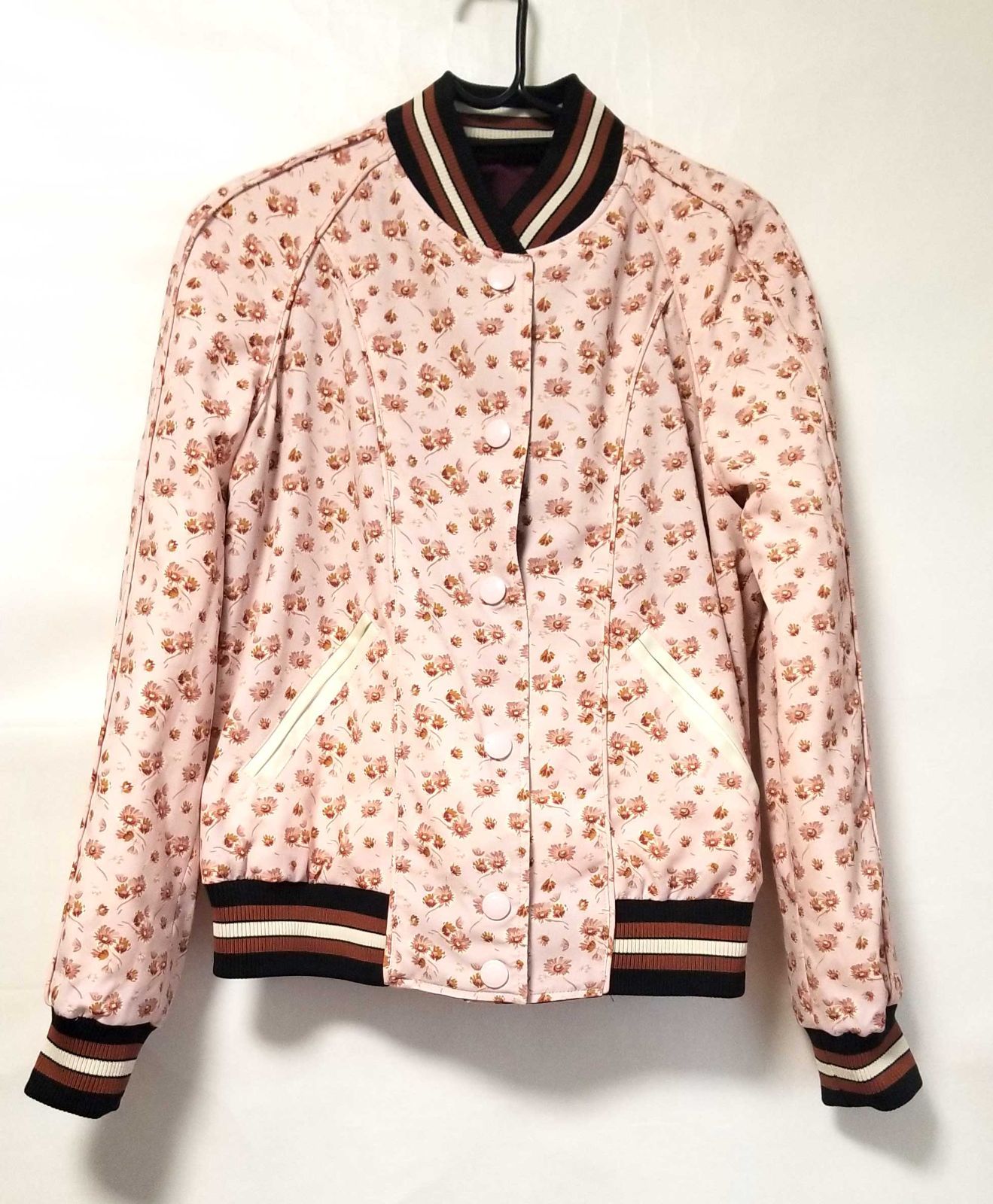 未使用 コーチ スカジャン レディース リバーシブル 花柄 ブラウン XS