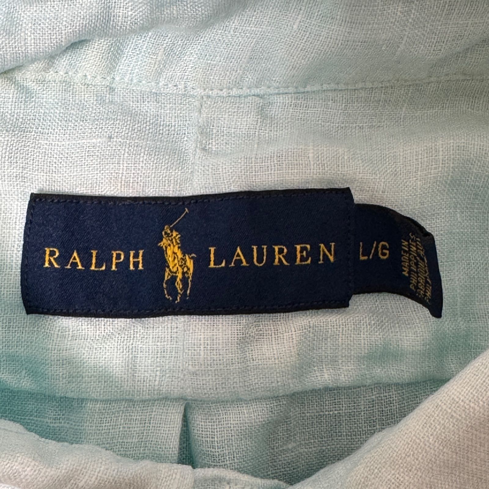 POLO RALPH LAUREN リネンシャツ Lサイズ グラデーション ブルー
