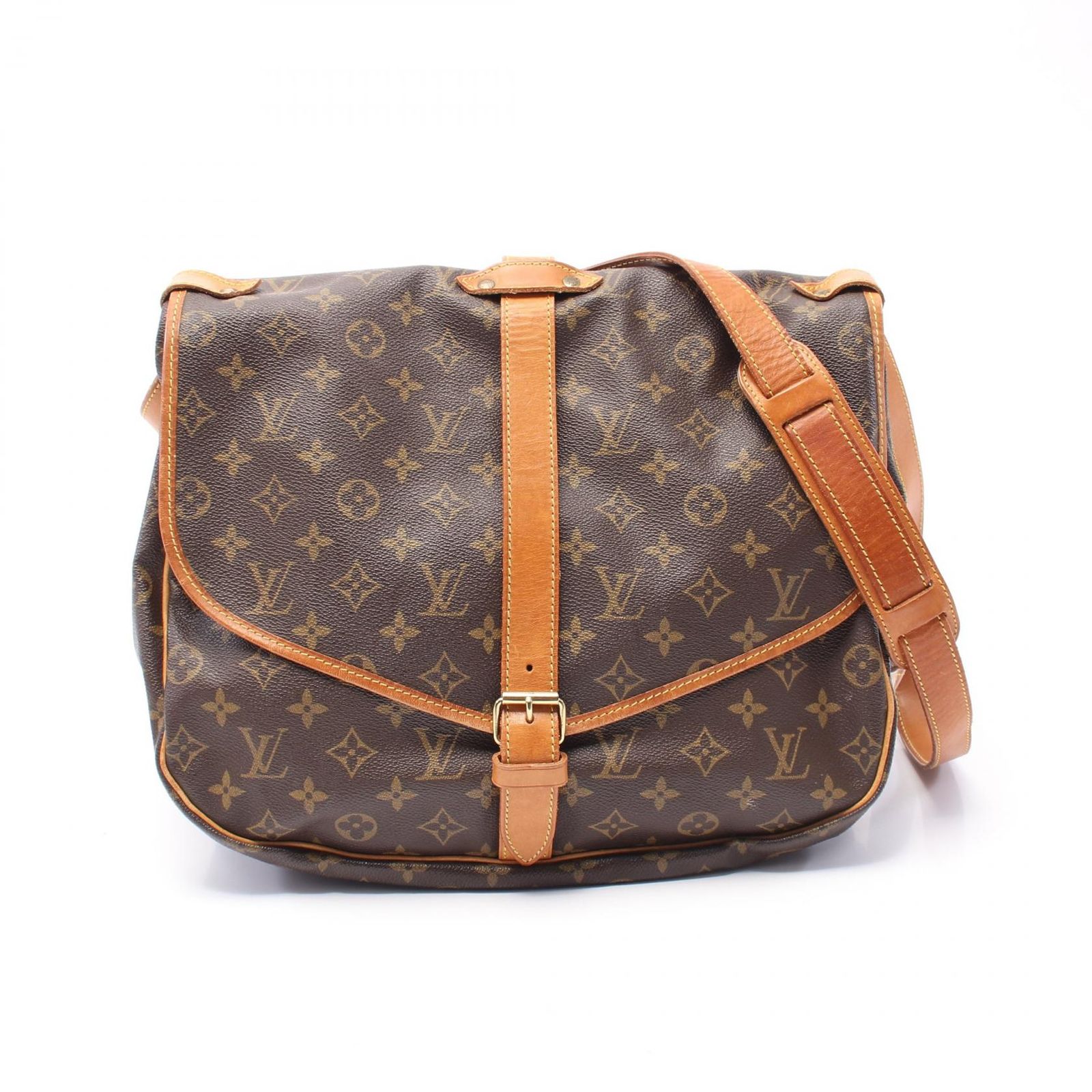 ルイ ヴィトン LOUIS VUITTON ショルダーバッグ ソミュール35 M42254 PVCコーティングキャンバス レザー ソミュール35 レディース Used B
