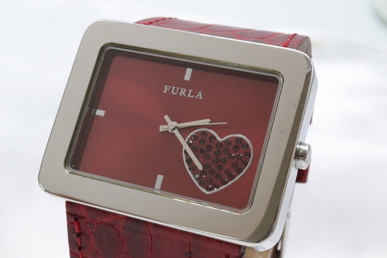 W17-7】電池交換済 FURLA フルラ ビッグフェイス ハート 腕時計 - メルカリ