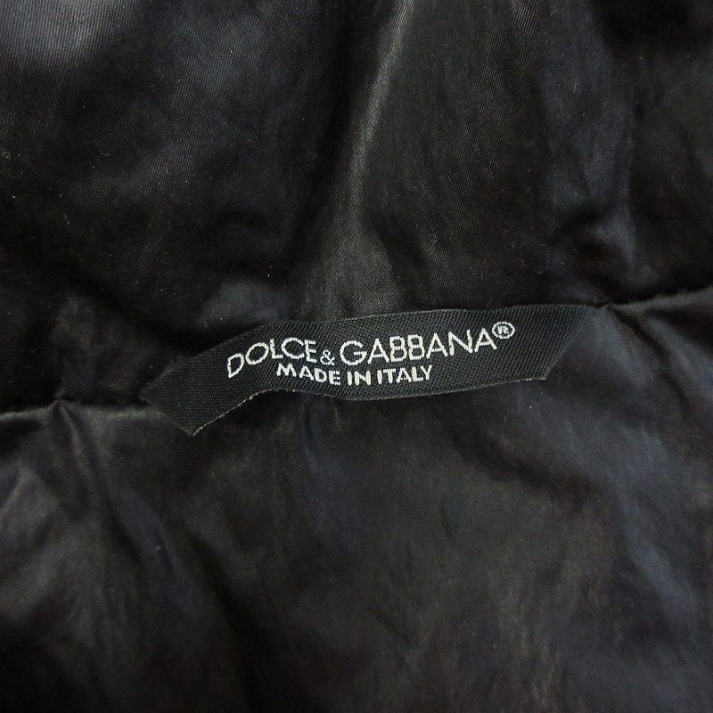 DOLCE&amp;GABBANA - ドルチェ&amp;ガッバーナ ドルガバ 中綿ベスト フード プレート 短丈 黒 44 ドルチェ&ガッバーナ ドルガバ DOLCE&GABBANA 中綿ベスト フード