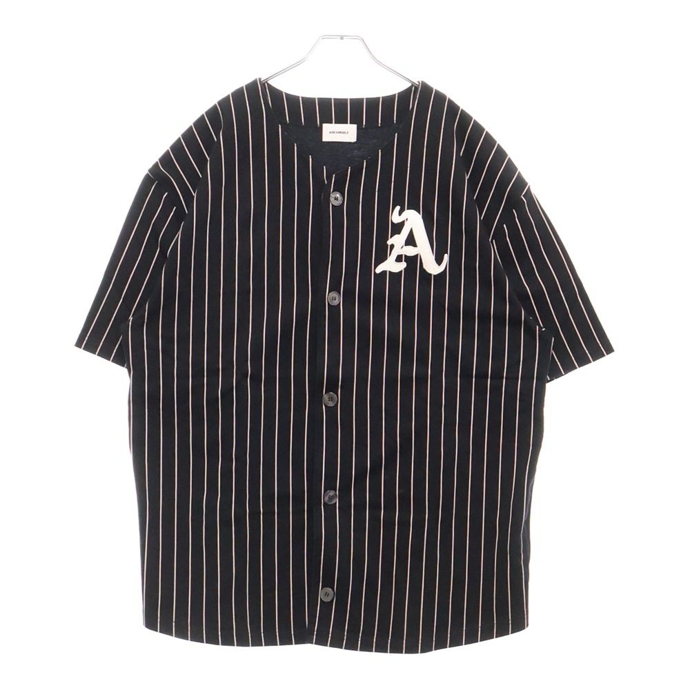 ASKYURSELF アスクユアセルフ Banned Baseball Shirt 半袖 ベースボール シャツ ブラック