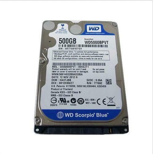 WD5000BPVT Western Digital 500GB 5400RPM SATA 2.5 ラップトップ HDD
