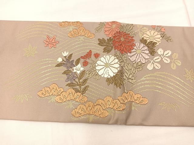 182 名古屋帯 帯 和紙 鳥 紬 おしゃれ きなり ベージュ 正絹 可愛い 182 名古屋帯 帯 和紙 鳥 紬 おしゃれ きなり ベージュ 正絹 可愛い