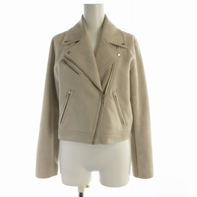 マーキュリーデュオ MERCURYDUO フェイクスエードコンパクトライダースジャケット ショート丈 ダブル F アイボリー 002250100501-01 /RO