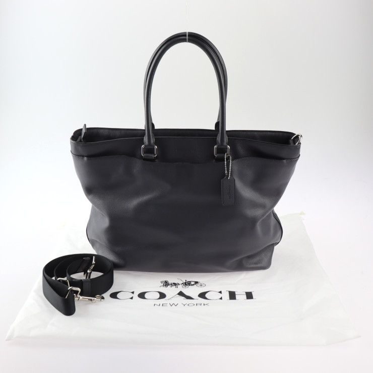 COACH コーチ トートバッグ F68944 レザー ネイビー系 シルバー